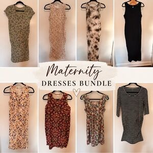 Maternity Dresses Bundle - Assorted Floral, Leopard, Tie-Dye, Stripes & Solid